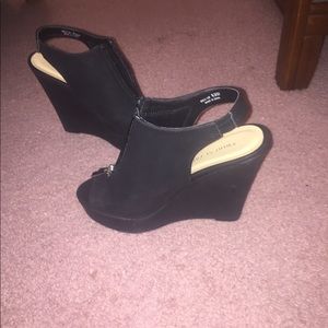 Black High Heel Wedges